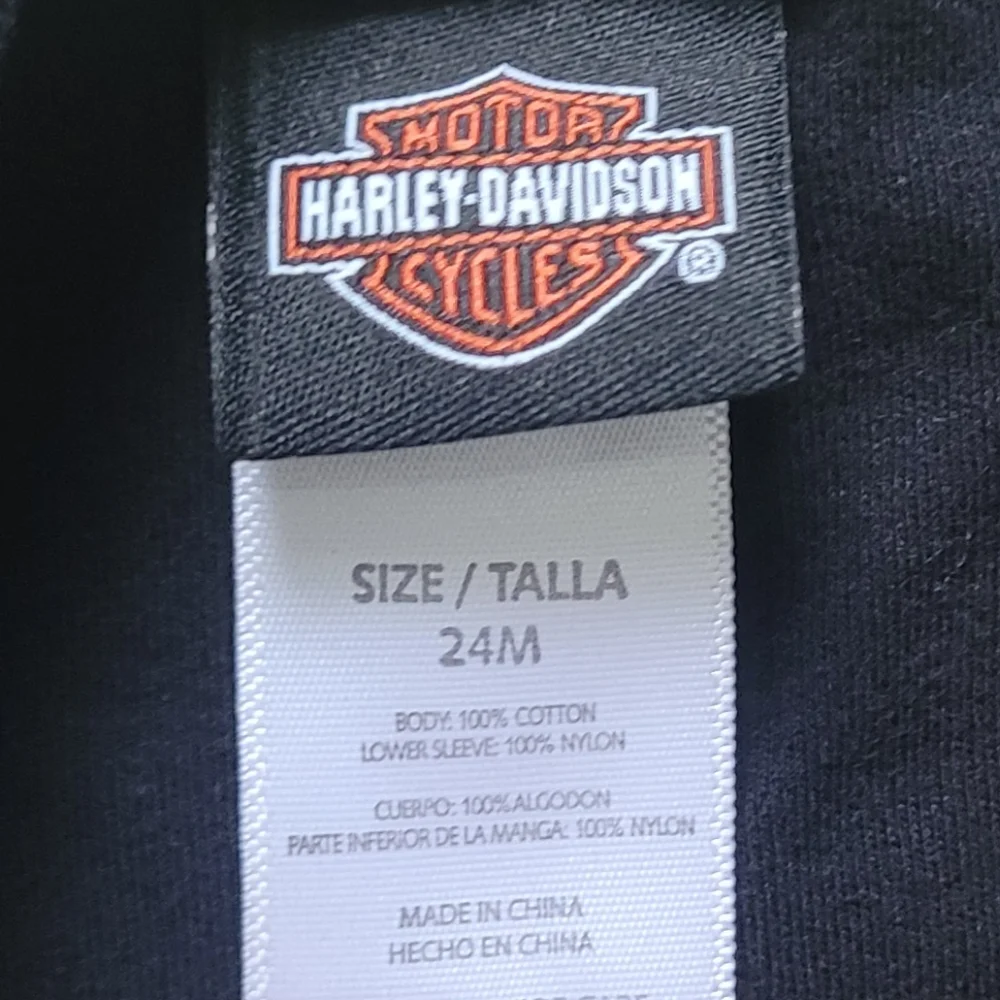 Harley-Davidson 24M Onesie/bodysuit With Faux Tattoo Sleeves